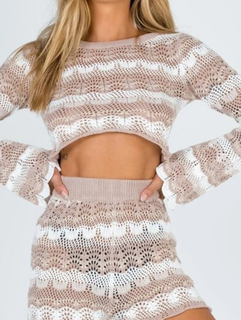 Princess Polly Leah Crochet Knit Shorts